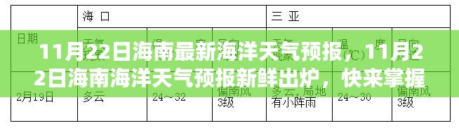 最新海南海洋天气预报发布,掌握最新动态