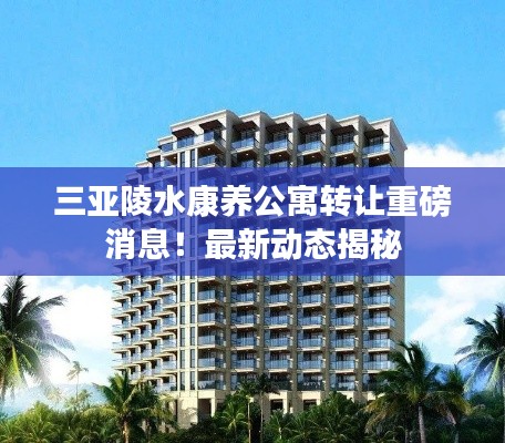 三亚陵水康养公寓转让重磅消息!最新动态揭秘